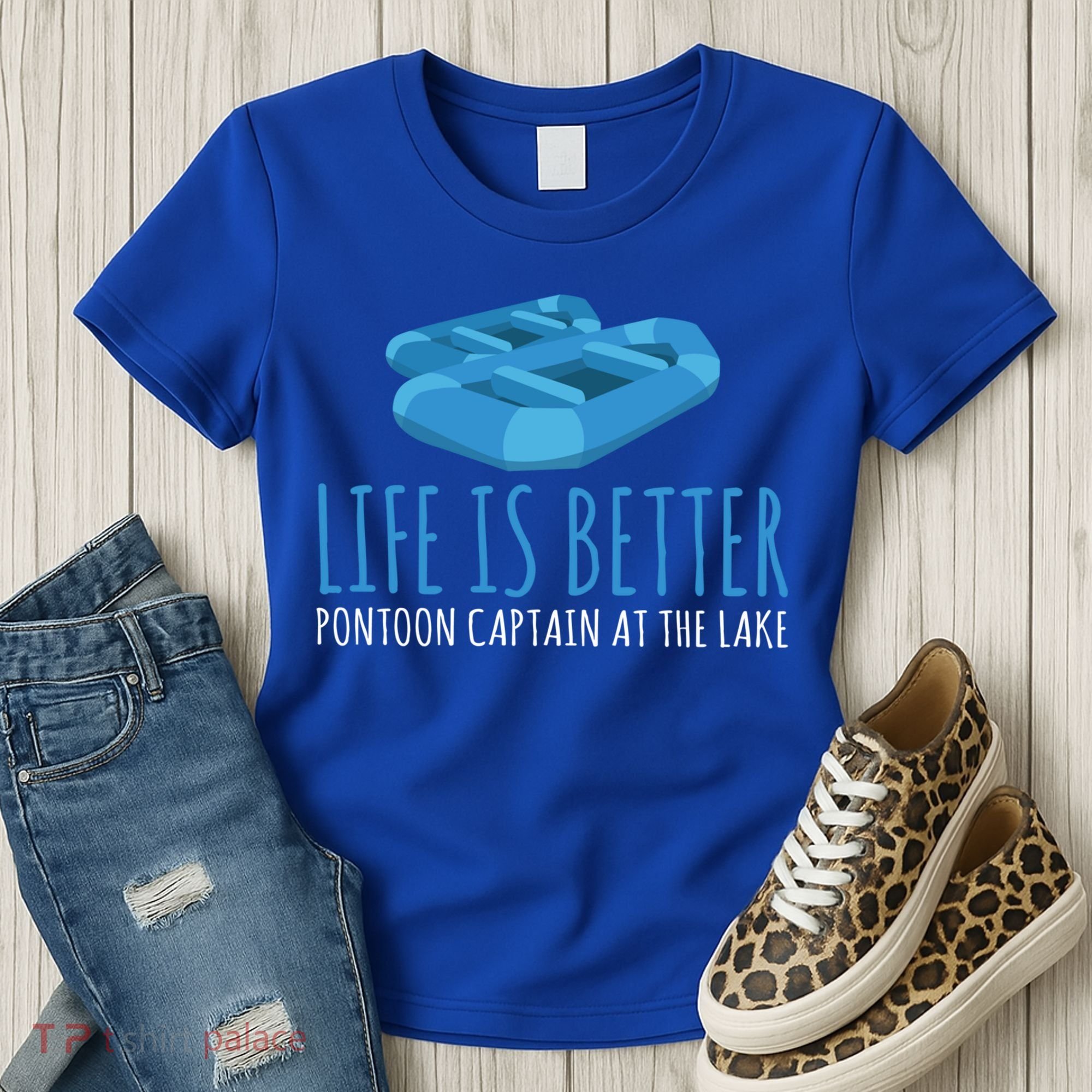 Life Is Better Pontoon Captain At The Lake Boat Meaningful Gift Women's T-Shirt
