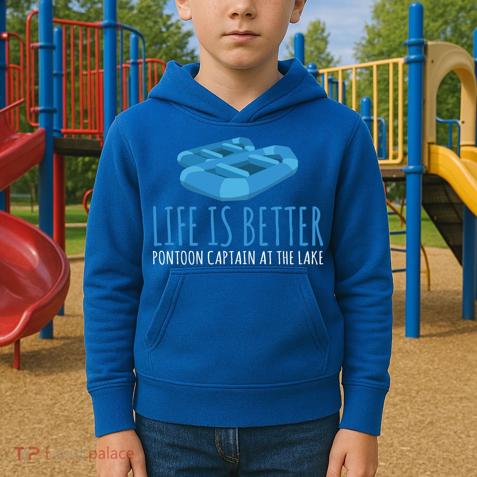 Life Is Better Pontoon Captain At The Lake Boat Meaningful Gift Kids Hoodie