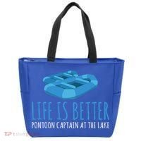 Life Is Better Pontoon Captain At The Lake Boat Meaningful Gift Tote Bag thumb 0