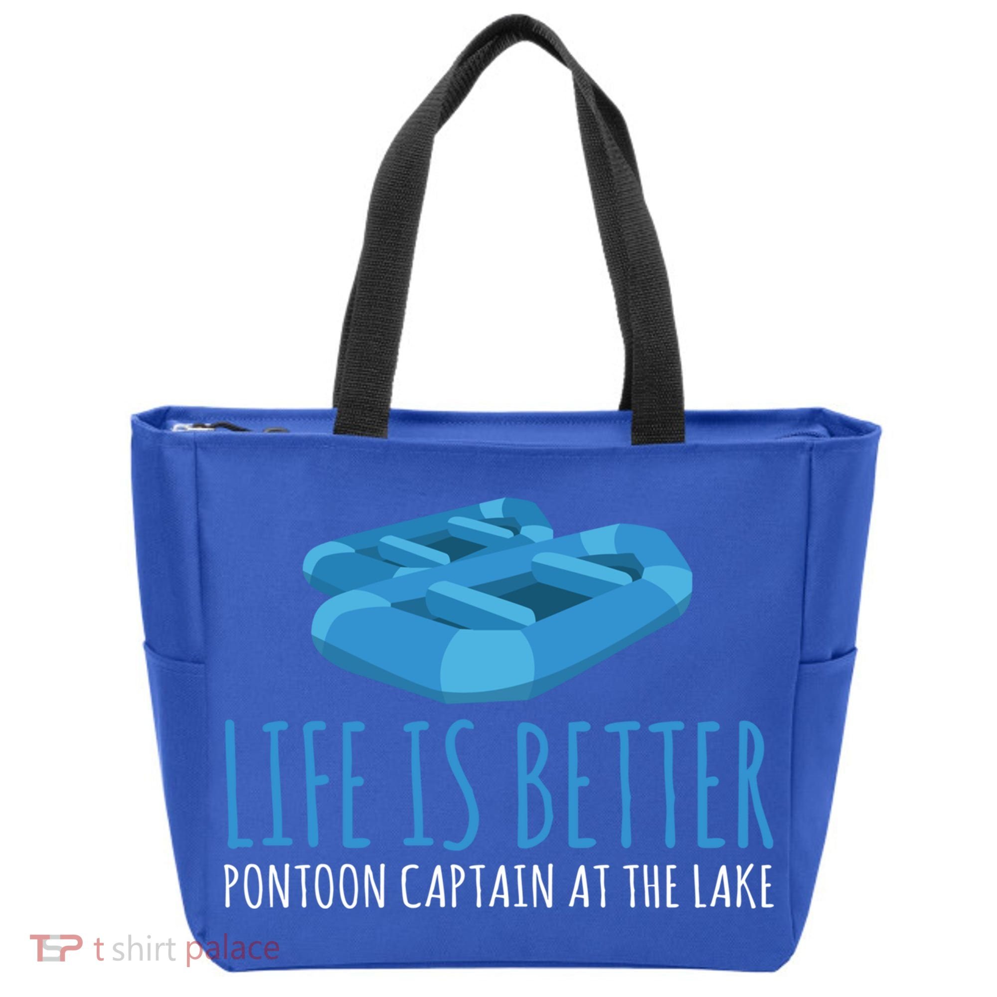 Life Is Better Pontoon Captain At The Lake Boat Meaningful Gift Tote Bag