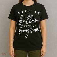 Life Is Better With My Boy Mom Boy Mama Mothers Day T-Shirt thumb 4