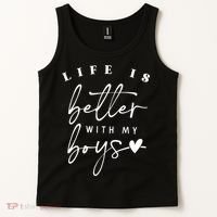Life Is Better With My Boy Mom Boy Mama Mothers Day Tank Top thumb 2