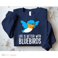 Life Is Better With Bluebirds Premium Sweatshirt thumb 2