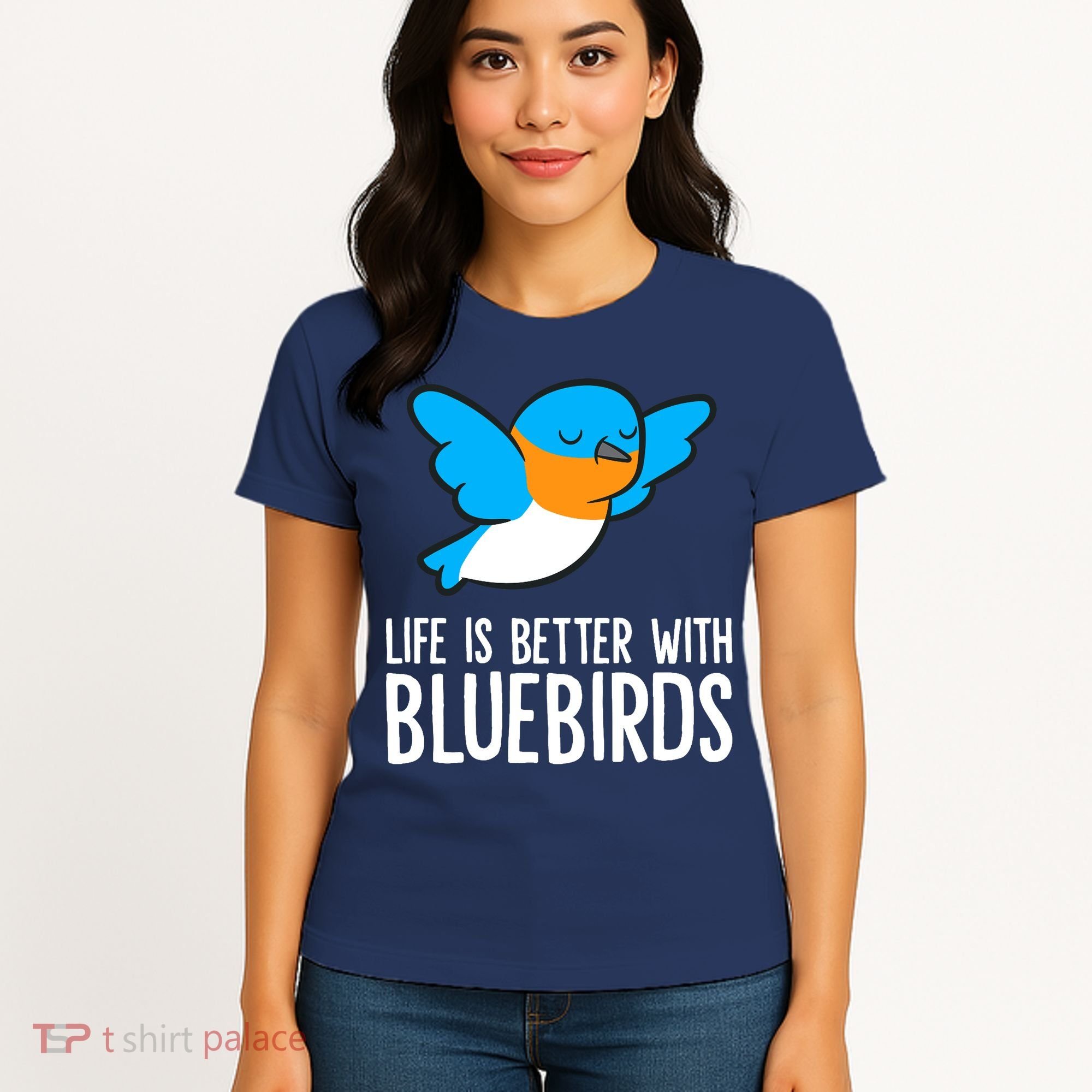Life Is Better With Bluebirds Premium Women's T-Shirt