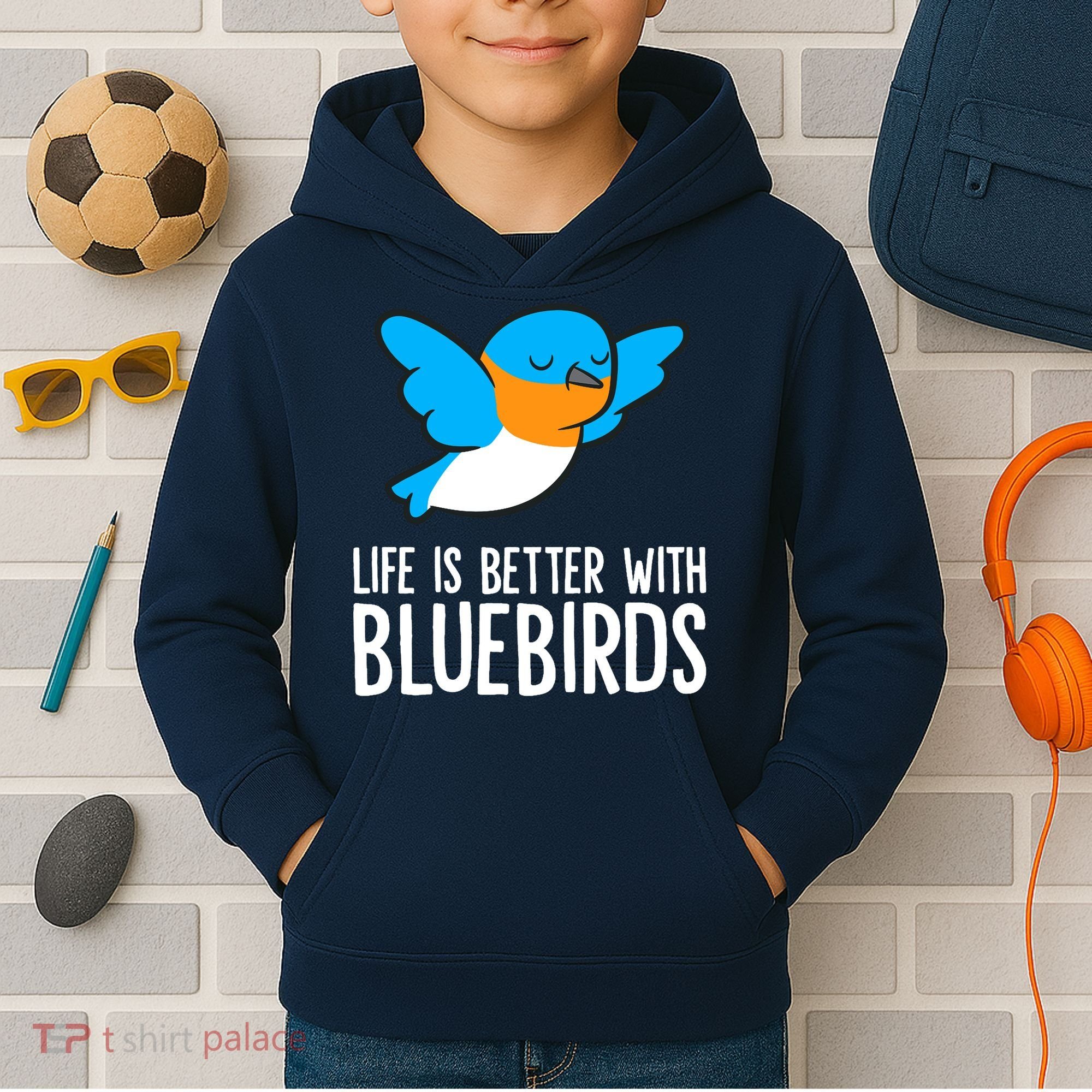 Life Is Better With Bluebirds Premium Kids Hoodie