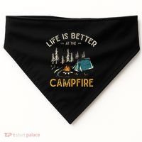 Life Is Better At The Campfire Funny Camper Camp Camping USA-Made Doggie Bandana thumb 0