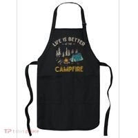 Life Is Better At The Campfire Funny Camper Camp Camping Apron thumb 0
