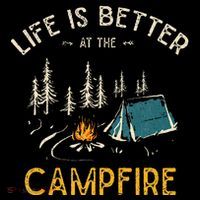 Life Is Better At The Campfire Funny Camper Camp Camping Button thumb 1