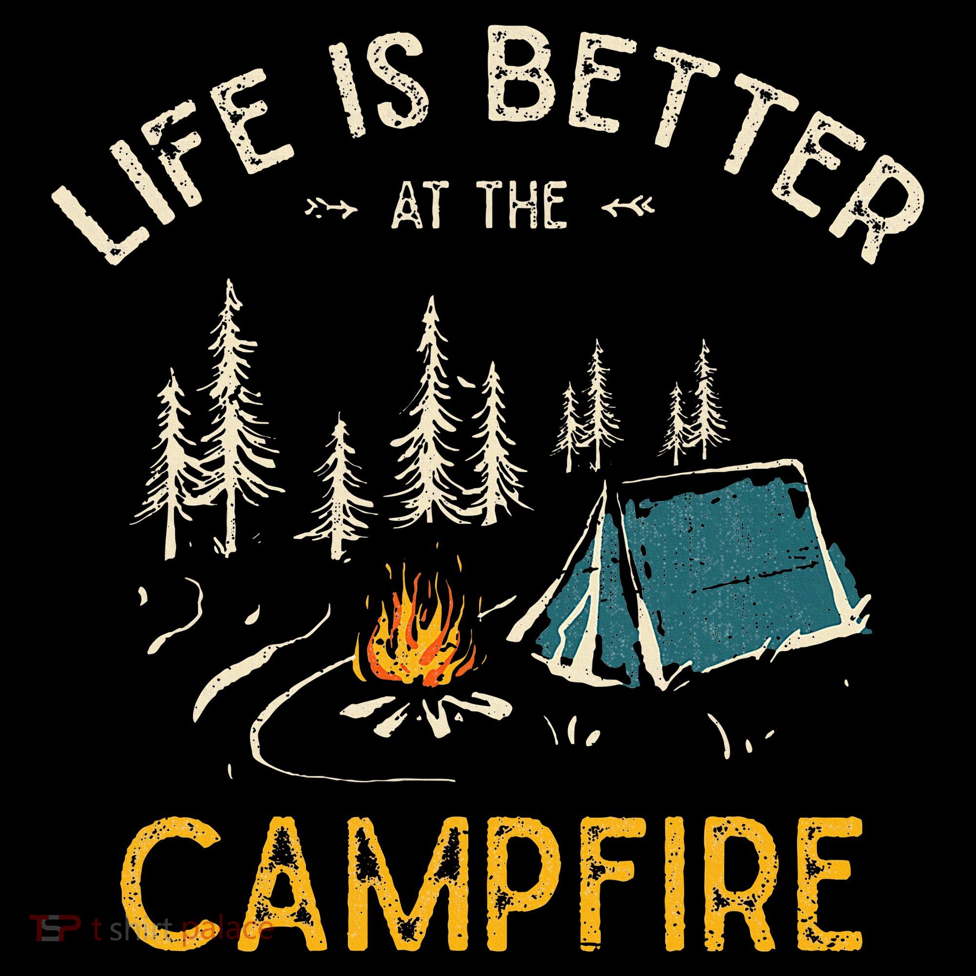 Life Is Better At The Campfire Funny Camper Camp Camping Button