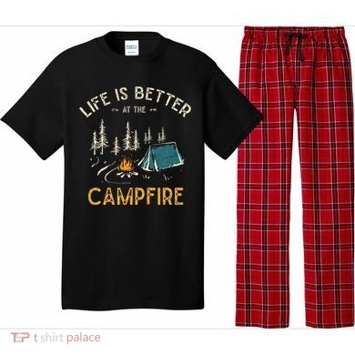 Life Is Better At The Campfire Funny Camper Camp Camping Pajama Set