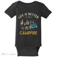 Life Is Better At The Campfire Funny Camper Camp Camping Baby Bodysuit thumb 0