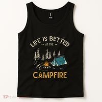 Life Is Better At The Campfire Funny Camper Camp Camping Tank Top thumb 2