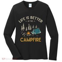 Life Is Better At The Campfire Funny Camper Camp Camping Women's Long Sleeve Shirt thumb 0