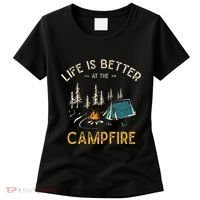 Life Is Better At The Campfire Funny Camper Camp Camping Women's T-Shirt thumb 0