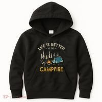 Life Is Better At The Campfire Funny Camper Camp Camping Kids Hoodie thumb 0