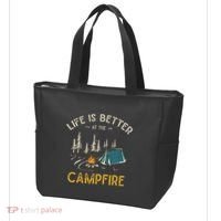 Life Is Better At The Campfire Funny Camper Camp Camping Tote Bag thumb 3
