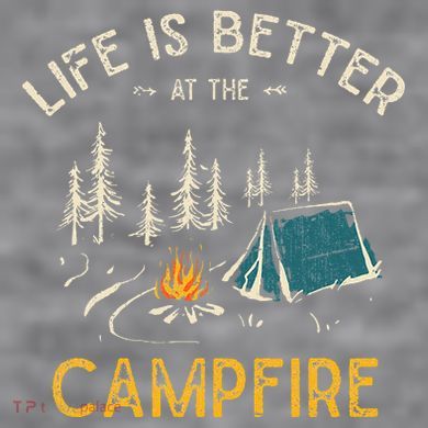 Life Is Better At The Campfire Funny Camper Camp Camping Women's Racerback Cropped Tank