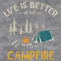 Life Is Better At The Campfire Funny Camper Camp Camping Women's Racerback Cropped Tank thumb 2