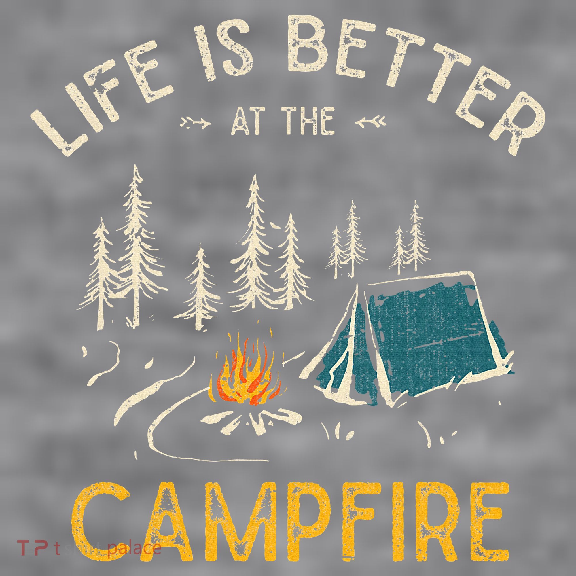 Life Is Better At The Campfire Funny Camper Camp Camping Women's Racerback Cropped Tank