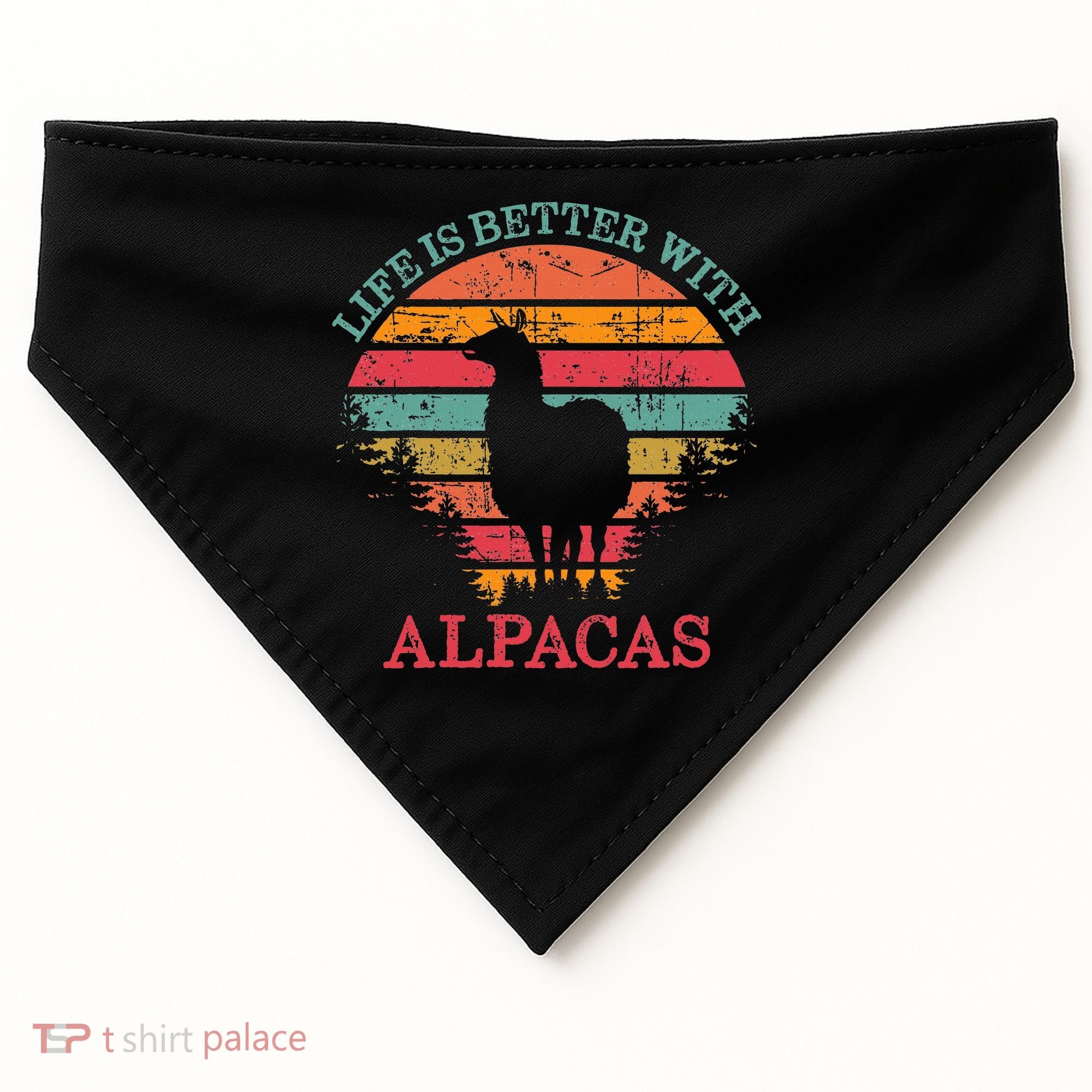 Life Is Better With Alpacas Gift For Alpaca Moms USA-Made Doggie Bandana