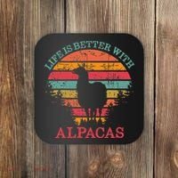Life Is Better With Alpacas Gift For Alpaca Moms Coaster thumb 0