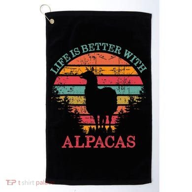 Life Is Better With Alpacas Gift For Alpaca Moms Golf Towel