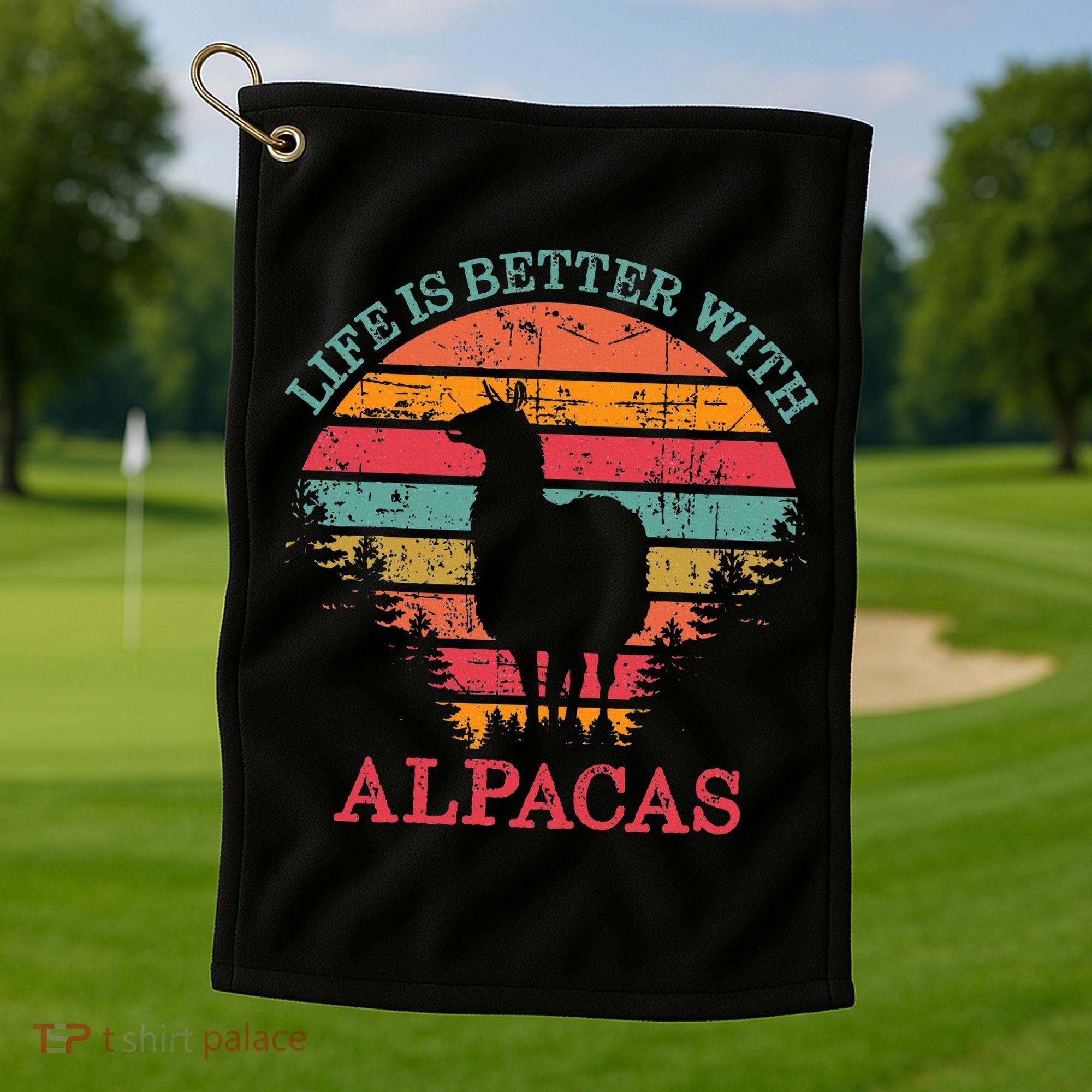 Life Is Better With Alpacas Gift For Alpaca Moms Golf Towel