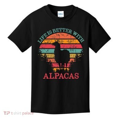 Life Is Better With Alpacas Gift For Alpaca Moms Kids T-Shirt