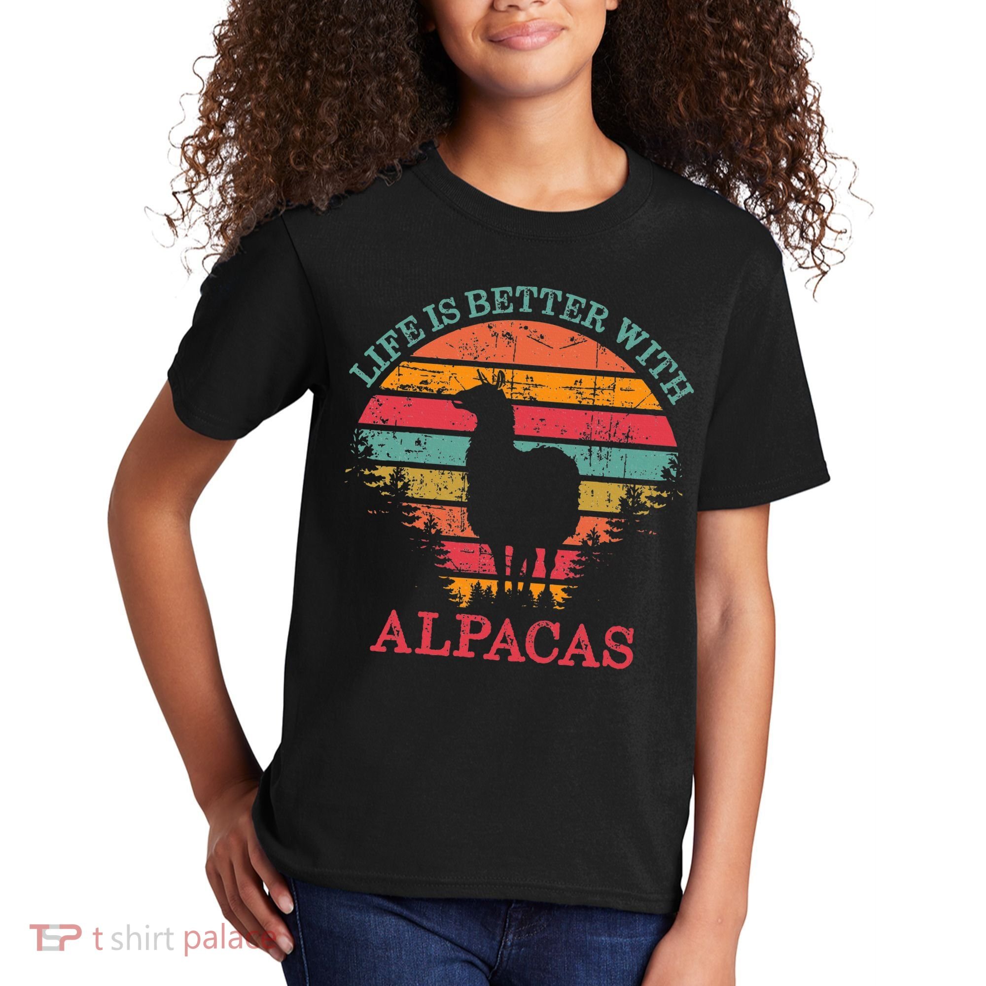 Life Is Better With Alpacas Gift For Alpaca Moms Kids T-Shirt