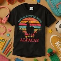 Life Is Better With Alpacas Gift For Alpaca Moms Kids T-Shirt thumb 3