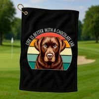 Life Is Better With A Chocolate Lab Golf Towel thumb 1