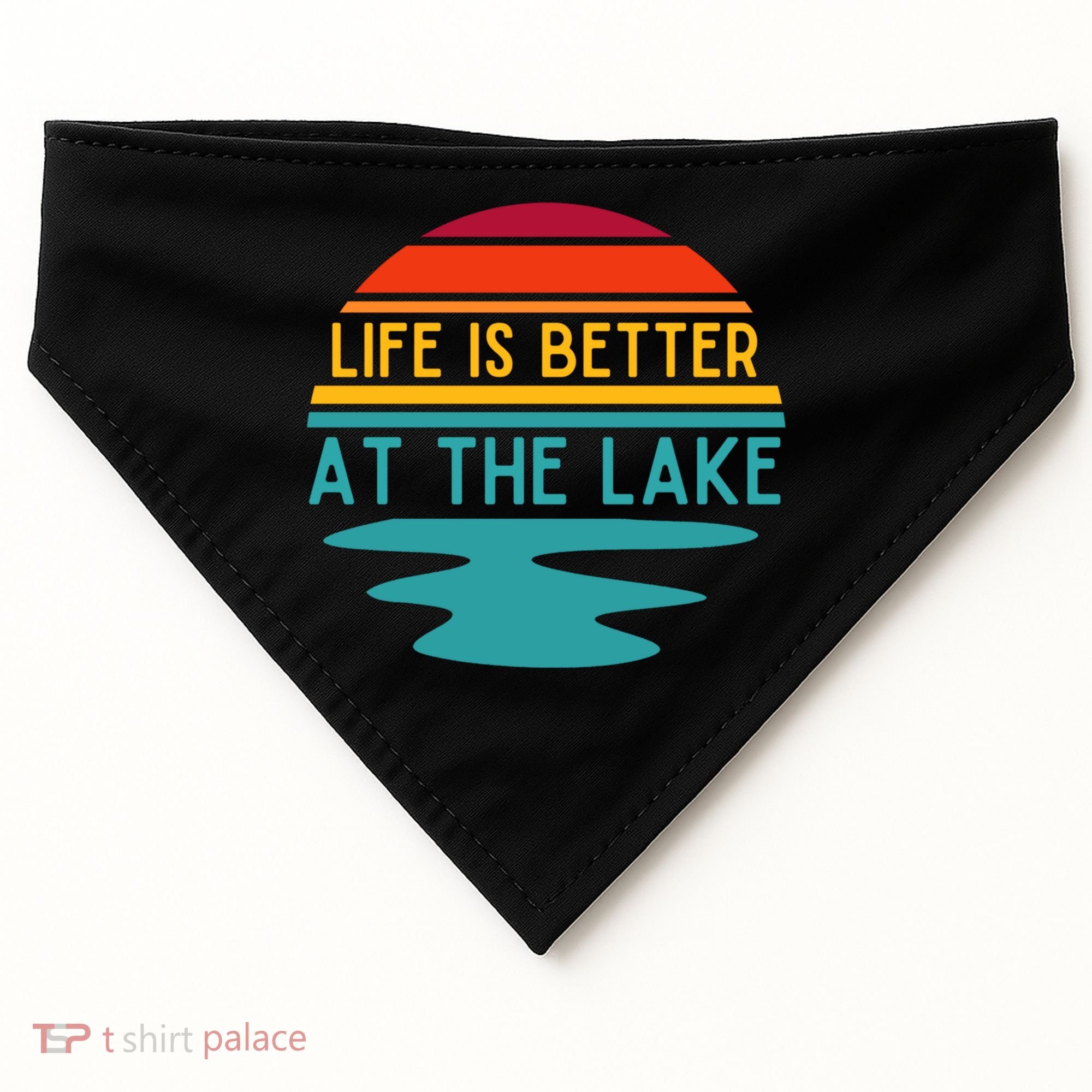 Life Is Better At The Lake Life Bum Lake Lover Pontoon Gift USA-Made Doggie Bandana