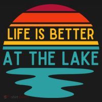Life Is Better At The Lake Life Bum Lake Lover Pontoon Gift USA-Made Doggie Bandana thumb 2