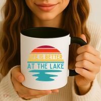 Life Is Better At The Lake Life Bum Lake Lover Pontoon Gift Coffee Mug thumb 3