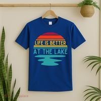 Life Is Better At The Lake Life Bum Lake Lover Pontoon Gift T-Shirt thumb 2