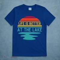 Life Is Better At The Lake Life Bum Lake Lover Pontoon Gift T-Shirt thumb 5