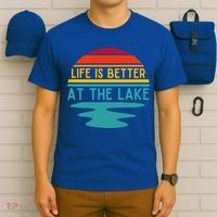 Life Is Better At The Lake Life Bum Lake Lover Pontoon Gift T-Shirt thumb 6