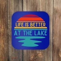 Life Is Better At The Lake Life Bum Lake Lover Pontoon Gift Coaster thumb 0