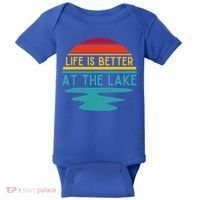 Life Is Better At The Lake Life Bum Lake Lover Pontoon Gift Baby Bodysuit thumb 0