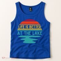 Life Is Better At The Lake Life Bum Lake Lover Pontoon Gift Tank Top thumb 2