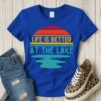 Life Is Better At The Lake Life Bum Lake Lover Pontoon Gift Women's T-Shirt thumb 3