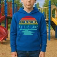 Life Is Better At The Lake Life Bum Lake Lover Pontoon Gift Kids Hoodie thumb 2