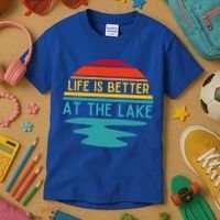Life Is Better At The Lake Life Bum Lake Lover Pontoon Gift Kids T-Shirt thumb 3