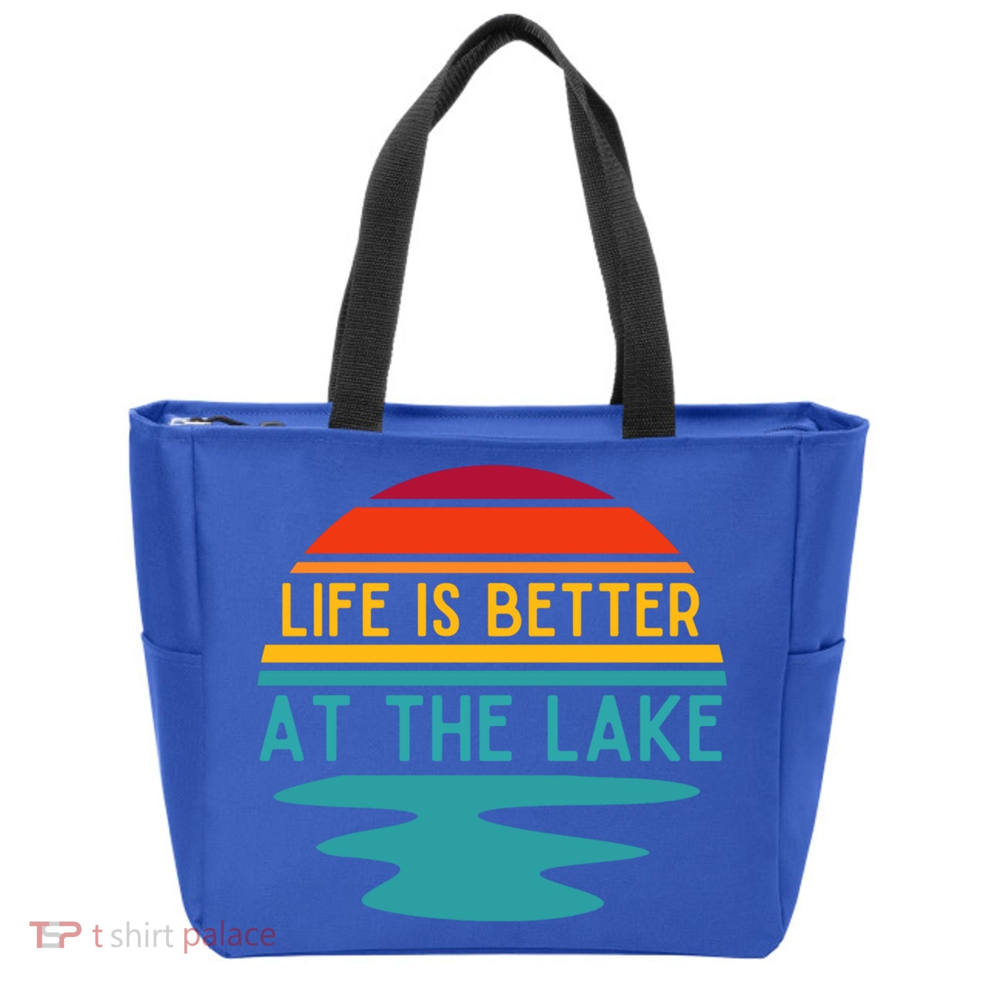 Life Is Better At The Lake Life Bum Lake Lover Pontoon Gift Tote Bag