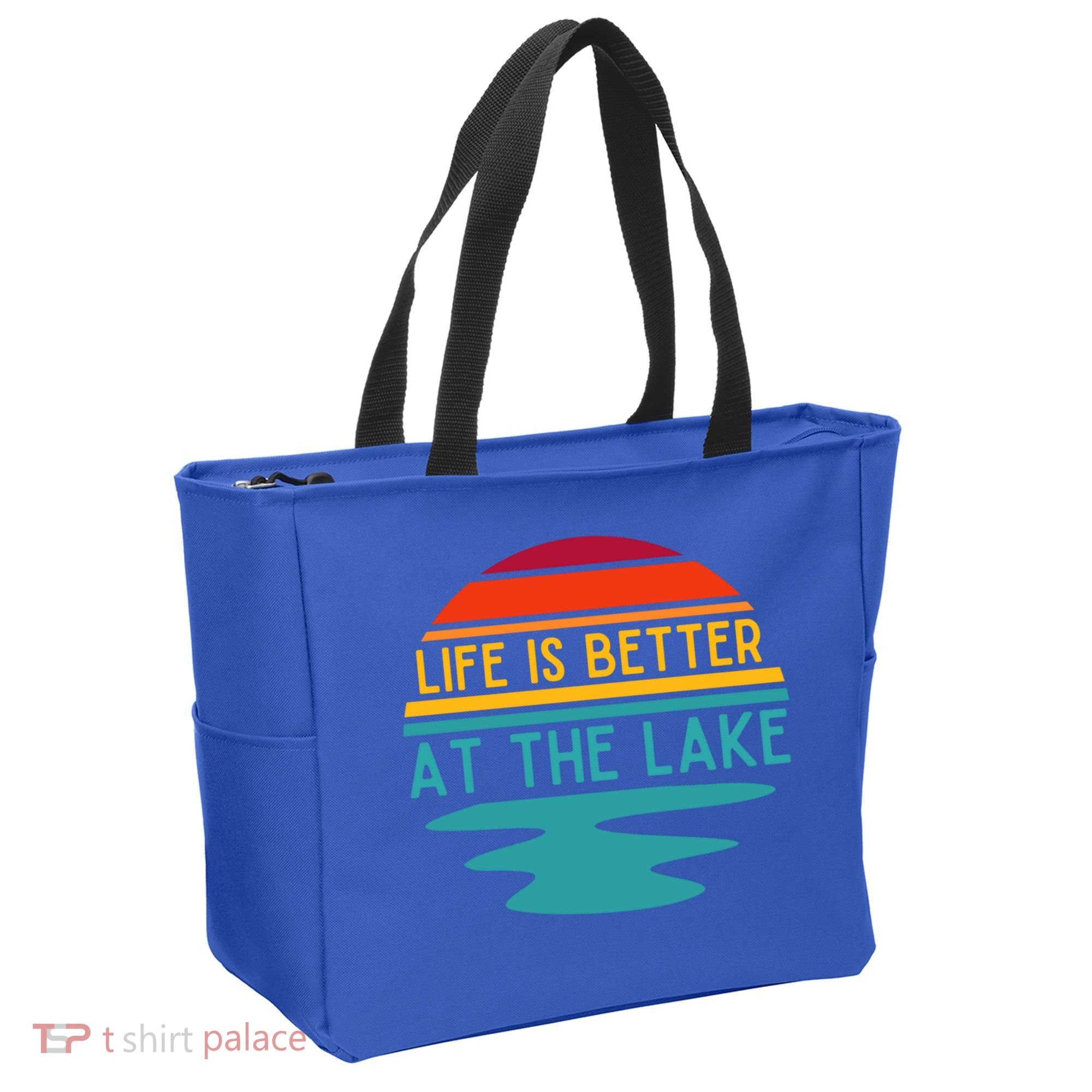 Life Is Better At The Lake Life Bum Lake Lover Pontoon Gift Tote Bag