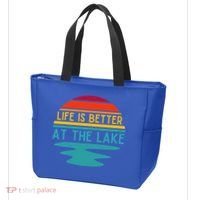 Life Is Better At The Lake Life Bum Lake Lover Pontoon Gift Tote Bag thumb 3
