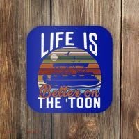 Life Is Better On The Toon Pontoon Boat Boating Fathers Day Meaningful Gift Coaster thumb 0