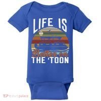 Life Is Better On The Toon Pontoon Boat Boating Fathers Day Meaningful Gift Baby Bodysuit thumb 0