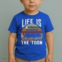 Life Is Better On The Toon Pontoon Boat Boating Fathers Day Meaningful Gift Toddler T-Shirt thumb 2