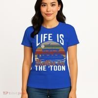 Life Is Better On The Toon Pontoon Boat Boating Fathers Day Meaningful Gift Women's T-Shirt thumb 4